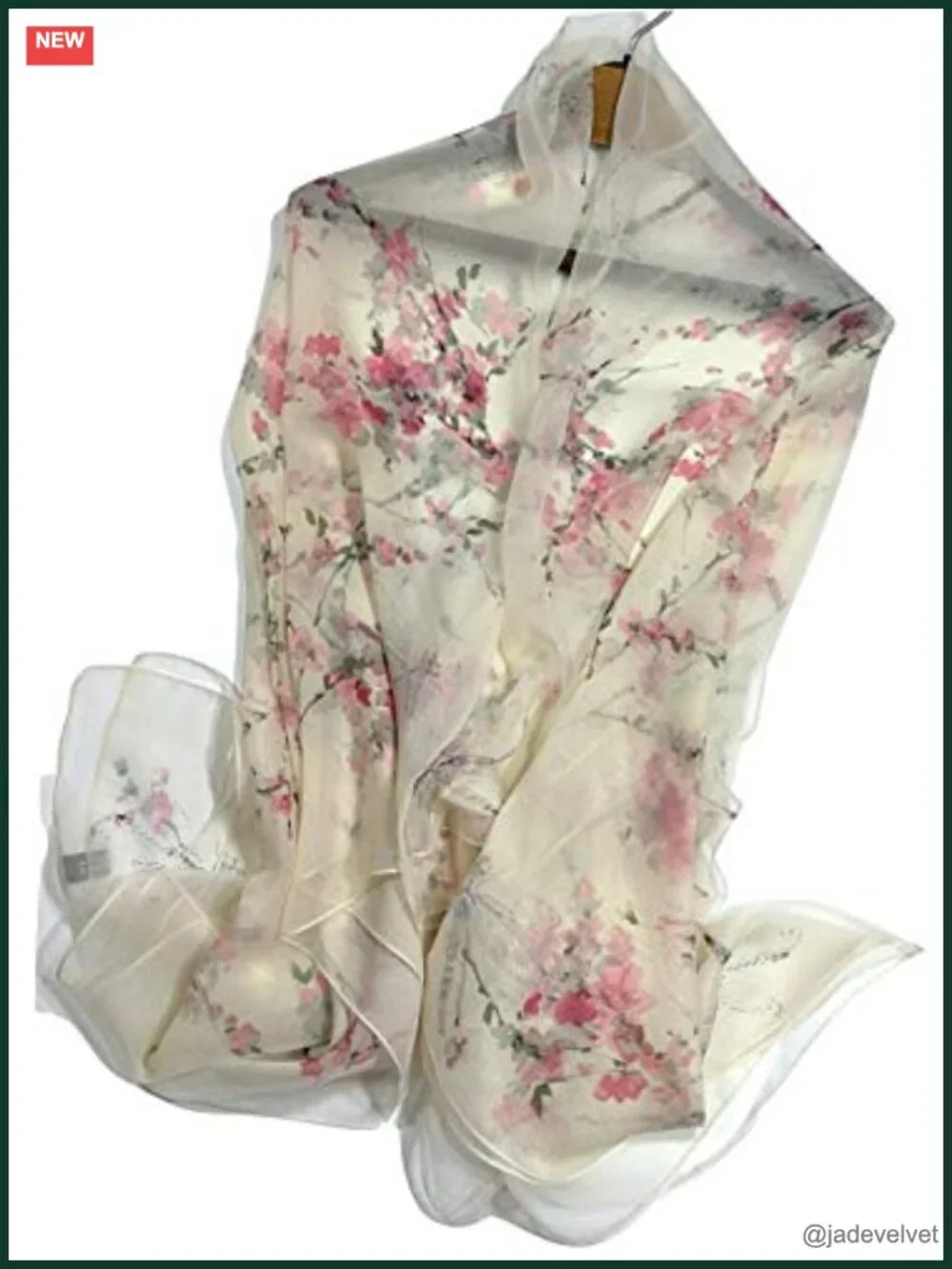 Super Large Silk Feel Floral Scarf Shawl Wrap